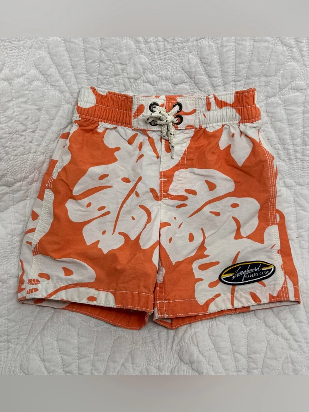 Baby Gap -Longboard Riders Club Orange & White Kids Swim Trunks -2T